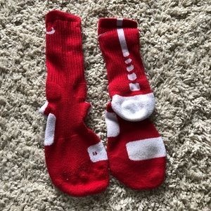 Red & white Nike Elite crew socks